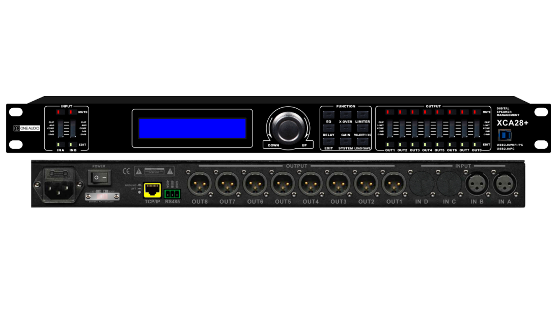 Two-in and eight-out digital audio processor XCA28+