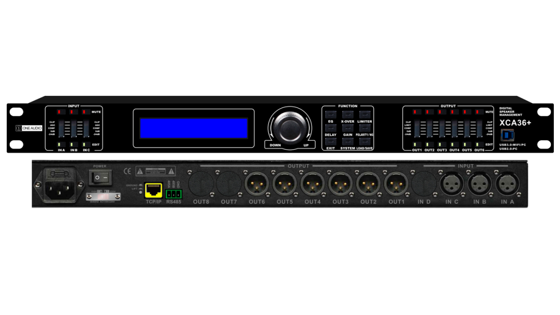 Three-in and six-out digital audio processor XCA36+